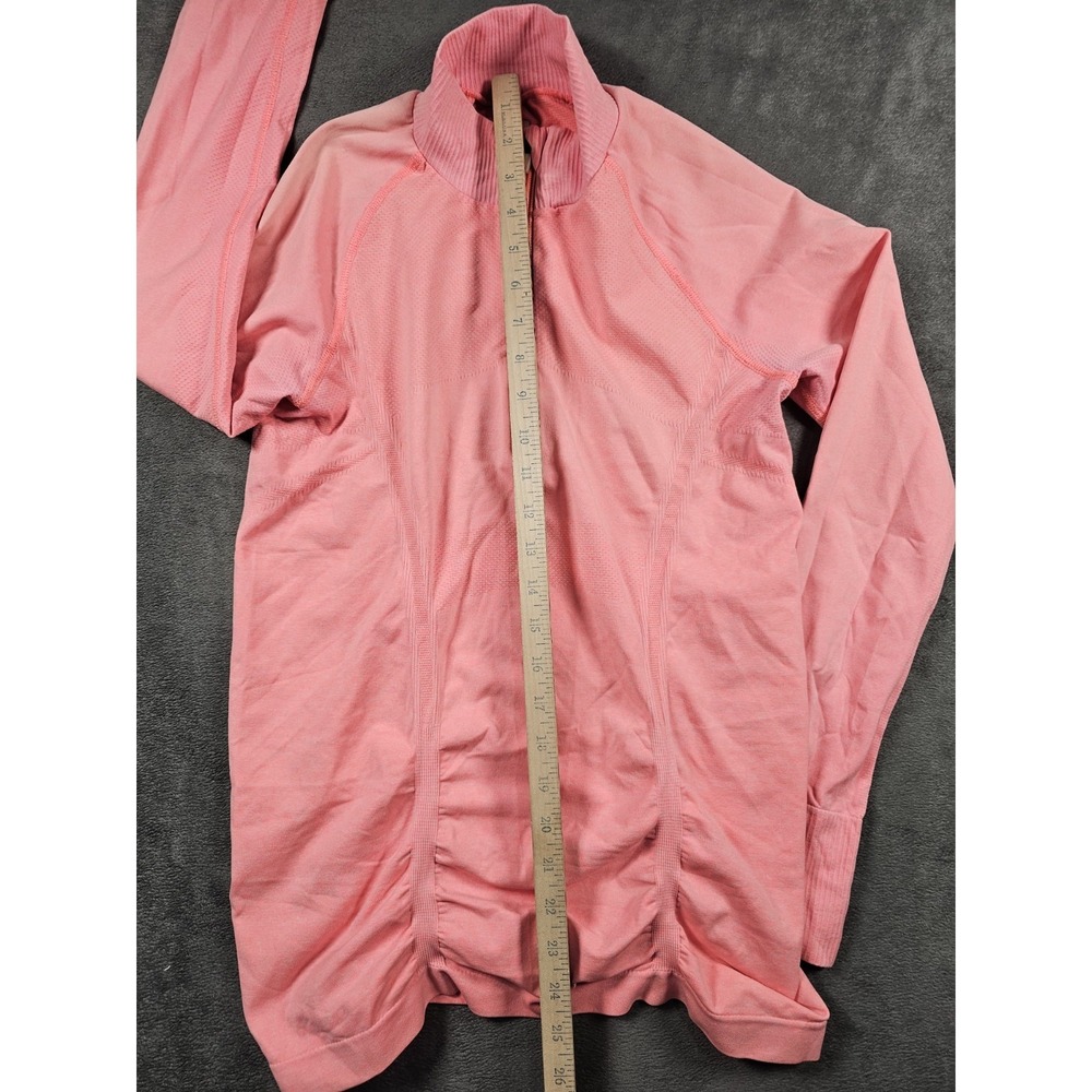 Athleta Womens Medium Coral‎ 1/4 Zip Seamless Athletic Pullover Top - Picture 6 of 9